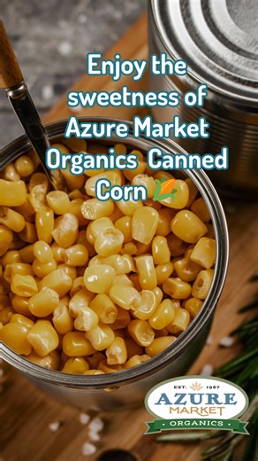 SHOP: https://www.azurestandard.com/shop/product/food/canned/vegetables/corn/yellow-sweet/whole-kernel-corn-organic/30786?package=GY0343 It's hard to beat fresh-picked corn on the cob in summer! Our canned Whole Kernel Corn makes it easy to enjoy the taste of farm fresh corn all year round. Plump, golden kernels of crisp, organic sweet corn are packed with water and sea salt, and make a great addition to salads and casseroles, or served as a side with your favorite meals. Organic Non-GMO Kosher 