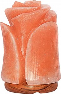 Spantik Tulip Shape Himalayan Pink Salt Lamp | Hand-Carved Rock Salt Flower Lamp | Natural Salt Night Light Desk Lamp for Home Office Decor | Himalayan Salt Lamps Sourced from Pakistan