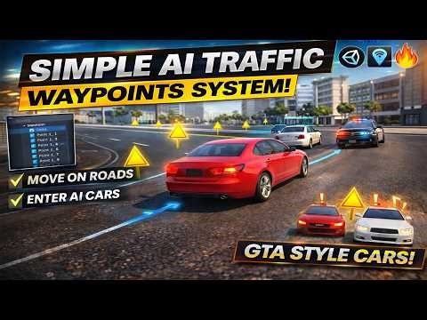 Simple AI Traffic in Unity (Part 7) Waypoints System (GTA Style Cars Movement)