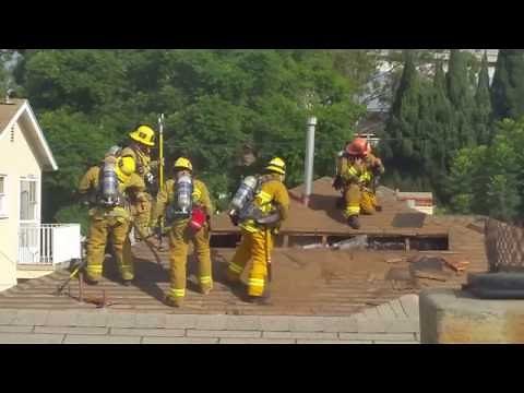LAFD roof ventilation training during.