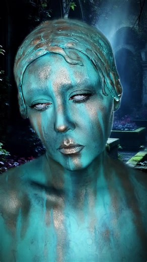 Statue makeup 🗽4 hours of work in 10 seconds #makeup #creativemakeup