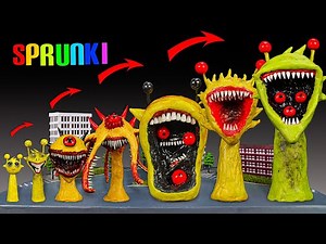 Making NEW ALL PHASES 1-10 EVOLUTION OF SIMON YELLOW SPRUNKI with clay