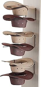 Taozun Cowboy Hat Rack - Cowboy Hat Holder DIY Hat Hangers for Wall Display, Black Hat Holder Organizer, 6 Pieces(A Beautiful Christmas Gift)