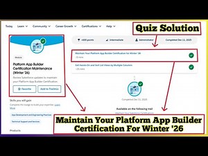 Maintain Your Platform App Builder Certification for Winter ‘26 | Platform App Builder Certification