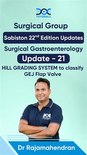 DocTutorials Super Speciality on Instagram: "🚨 Surgical Group | Update 21 – HILL GRADING SYSTEM to classify GEJ Flap Valve 🚨 👆 In this high-yield Sabiston series update, Dr. Raja Mahendran delves into the Hill Grading System, a key method for classifying the Gastroesophageal Junction (GEJ) Flap Valve—an essential concept for understanding the physiology of the esophagus and diagnosing conditions like gastroesophageal reflux disease (GERD). 📚 Dr. Raja Mahendran explains the different grades o