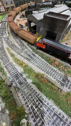 ST-245 radius 2 curved point passed over by a LoadHaul class 37 freight train.