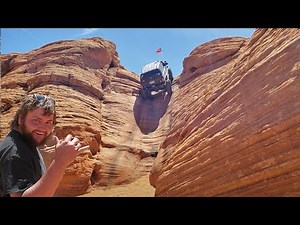 Jeeps Crawling "The Chute" - INSANE VERTICAL ROCK CLIMB at Sand Hollow