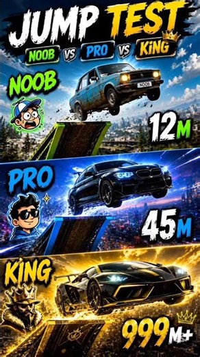 JUMP TEST NOOB🫪|PRO👿|KING👑 THE end ….🥹👋 #youtubeshorts #carparkingmultiplayer #challenge