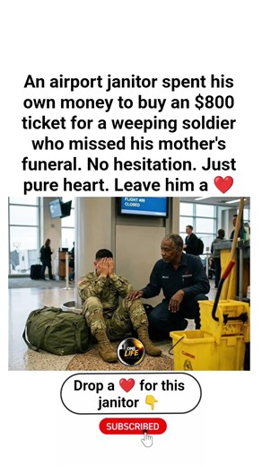 Janitor Buys $800 Ticket for Weeping Soldier ❤️ #HeroJanitor