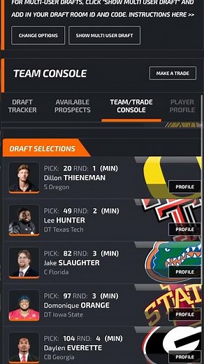 Bryson’s Vikings 2026 NFL Mock Draft Simulator part 6