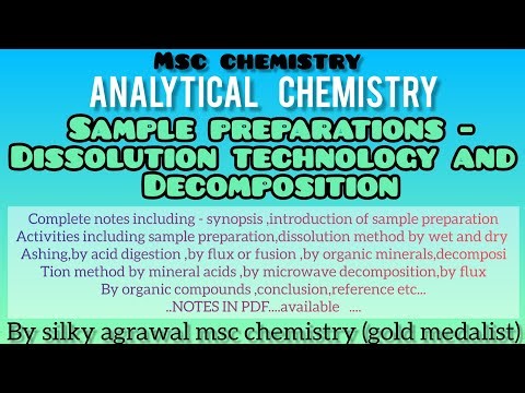 Sample Preparations - Dissolution Technology And Decomposition | Analytical Chemistry |Msc Chemistry
