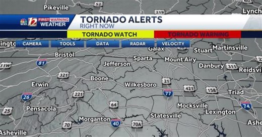 Tornado warning canceled in Wilkes County