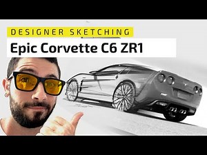 Epic drawing of Chevrolet Corvette C6 ZR1 - How to sketch cars in 10 minutes [ASMR]