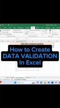 How To Create DATA VALIDATION In Excel
