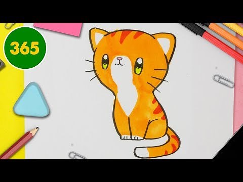 Comment dessiner un chat kawaii pas à pas pour les enfants| Dessin facile | Dessin a colorier