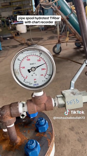 Pipe Spool Hydrotest with Chart Recorder