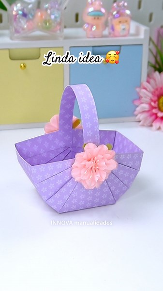 DIY Cesta de Papel 🥰 Manualidades con papel fáciles
