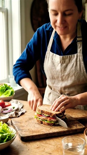 Eating Sandwich AI 🤖🥪 | AI-Generated Visual & Voice #cooking #sandwich