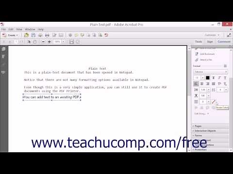 Adding, Formatting, Resizing, Rotating and Moving Text - Adobe Acrobat XI Training Tutorial Course