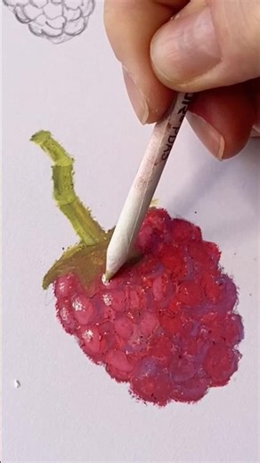 Drawing an oil pastel raspberry ✨ #oilpasteldrawing #artideas #drawingtutorial