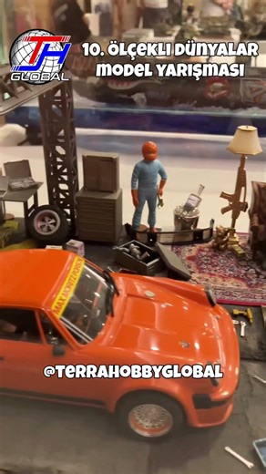 10. Ölçekli dünyalar model yarışması Porsche dioraması. #porsche #diorama #reklamdeğil #garage #fyp