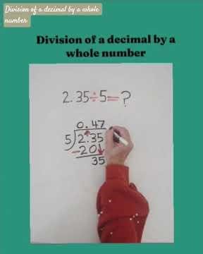 Division of a decimal by a whole number