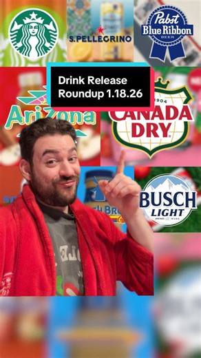 Here’s a lineup of new drinks coming out over the next few weeks! Arizona x Sun-Maid Cinnamon Raisin Apple Juice is out now on Amazon with restocks coming and a possible retail rollout later. San Pellegrino CIAO Limoncello is a new sparkling water flavor for 2026 with five calories per can, available online now with stores rolling out as we approach February. Starbucks is launching a new Strawberry Kiwi Iced Energy flavor along with ready-to-drink Starbucks Lite Lattes in Vanilla and Caramel Mac