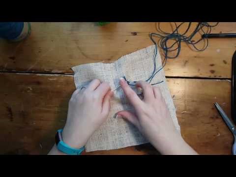 Stitching design on burlap