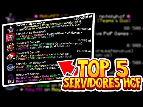 TOP 5 SERVIDORES DE MINECRAFT PVP Y HCF NO PREMIUM | 1.7 - 1.8