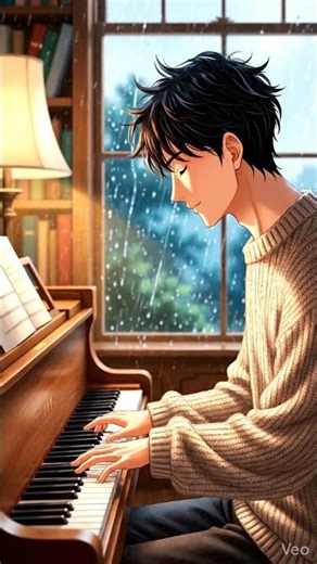 Rainy Day Piano – Relaxing Music by the Window | Calm & Peaceful Instrumental #shortvideo #anime