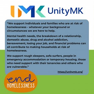 UnityMK⭐ We are happy to welcome Unity MK to Lamplight. A very warm welcome to the team and for their amazing support in helping those experiencing homelessness or who are at crisis point. Their vision is to end homelessness in Milton Keynes. Their mission is to support those at risk of, or experiencing homelessness by: - Providing emergency accommodation during the coldest months of the year - Helping those who are homeless or vulnerably housed into longer term accommodation - Giving opportunit