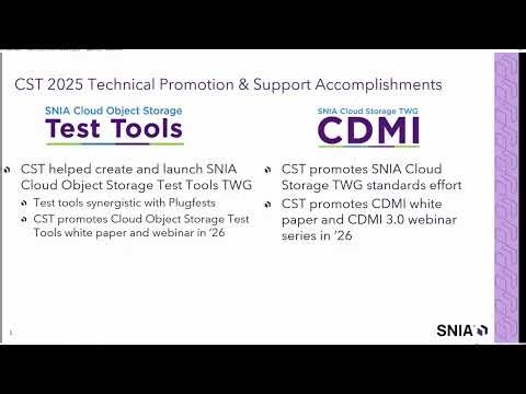 SNIA Cloud Storage Technologies Community - 2026 SNIA Preview