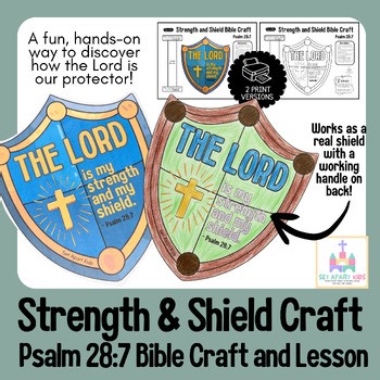Strength and Shield Bible Craft | Psalm 28:7 Activity - David & Goliath Lesson