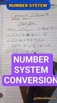 NUMBER SYSTEM CONVERSION #maths #tutorchimaths #shorts #baseten #numbersystem #fyp