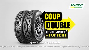 L'Opération Coup Double continue chez Feu Vert ! 1 pneu acheté = 1 pneu offert À retrouver ici : http://bit.ly/opé-coup-double | Feu Vert
