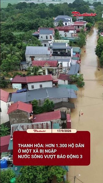 River water exceeds level 3 alert, over 1,300 households in one commune flooded | Dai Doan Ket Ne...
