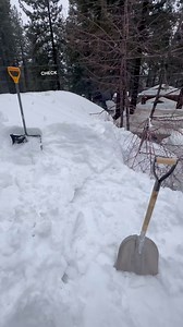 Shoveling massive amounts of heavy snow from roof in Tahoe. This footage was filmed during the record breaking snowfall winter of 2023 #snow #winter #tahoe #blizzard | Brad Scott Visuals