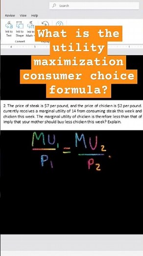 What is the utility maximization consumer choice formula? #apmicro