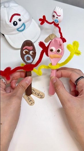 DIY Choco Forky Couple! 🍴🍫#Forky #toystory5 #diychocolate