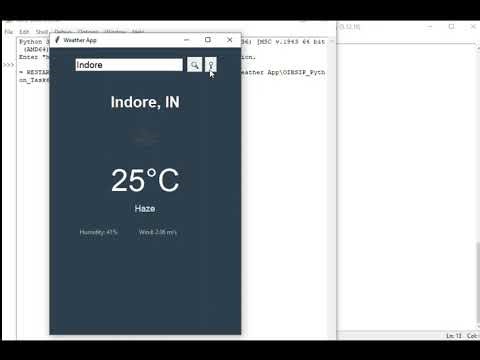 Python Basic Weather App Gui interface | Code & create #shorts