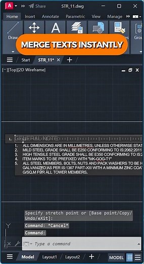 Stop editing text line-by-line! 📝 (AutoCAD TXT2MTXT) #autocad