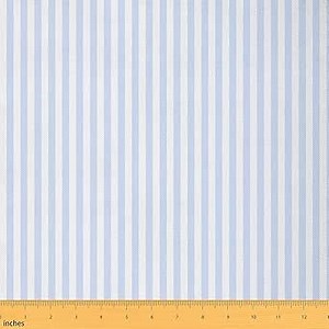 Blue White Stripes Soft Flannel Polyester No Stretch Fabric by The Yard,Modern Simple Style Striped Fabric by The Yard Sewing Supplies,Cute,1 Yard,36" L x 59" W