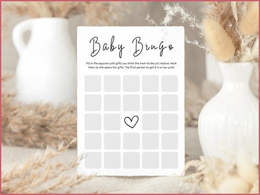 Printable Baby Bingo Game, Editable Shower Template (digital Download) - Etsy