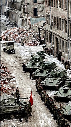 Red Army in Ruined Berlin 1945 (Remaster) #ww2 #history