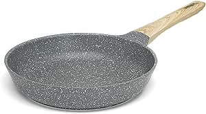 Ecolution Farmhouse Cast Aluminum, Durable Nonstick Coating, Even Heating, Dishwasher Safe, Soft Touch Handle, 9.5 Inch Fry Pan, Grey Speckle
