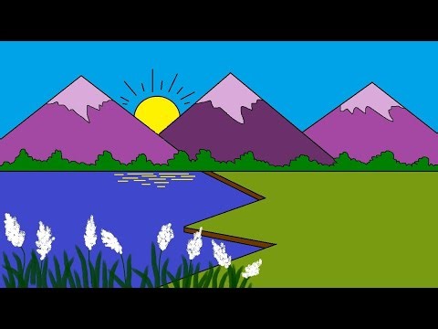 Paint on computer | MS Paint | Easy scenery drawing | How to draw on computer | MS Paint drawing