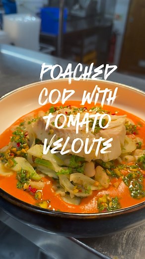 10K views · 990 reactions | Poached cod with Tomato veloute ! | Chef inside the pot | Facebook