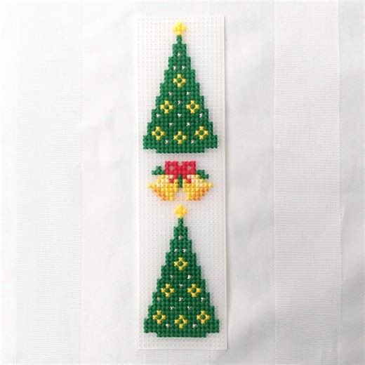 Christmas Trees and Bells Cross Stitch Bookmark PDF Pattern - Etsy