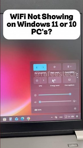 Fix WiFi icon missing on Windows 11 or 10 PC? #shorts