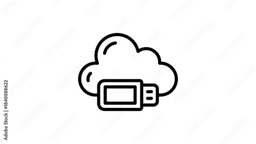 An animated icon of cloud usb in trendy style, ready to use and download